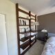 70s teak wall bookcase, minimalist design, 2.5m x 2m