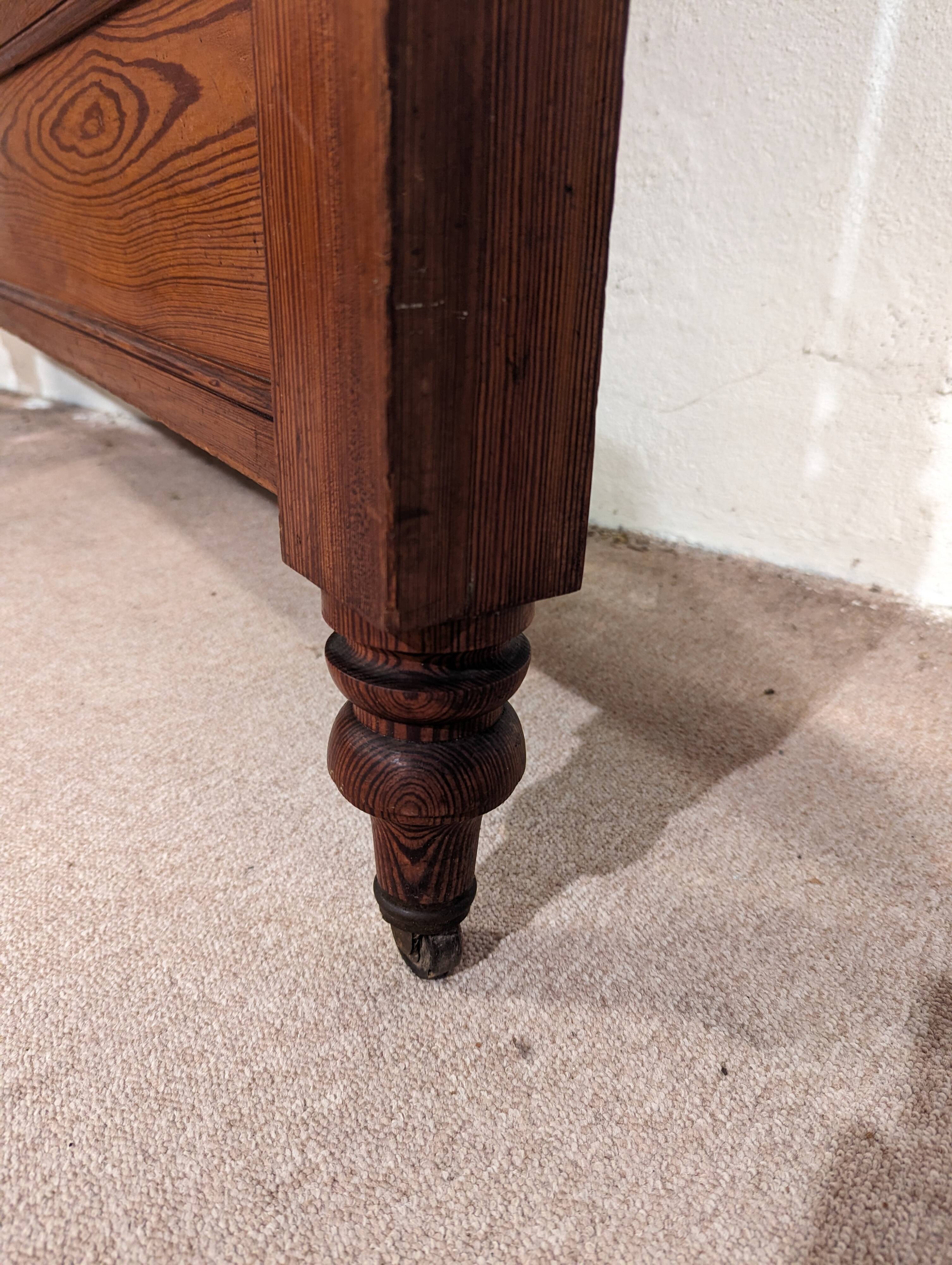 Antique headboard in solid pitch pine