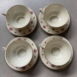 4 porcelain cups and saucers