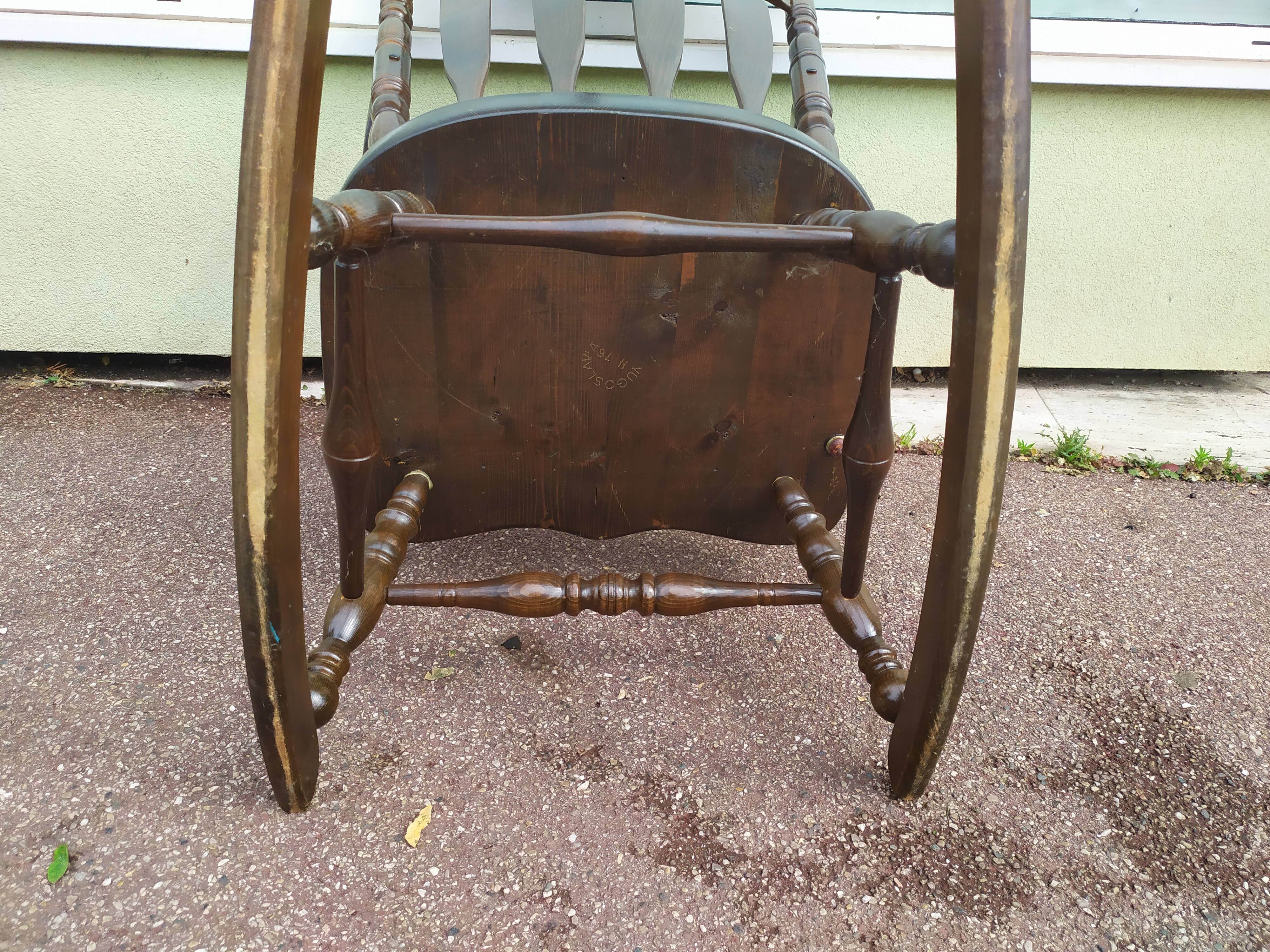 Rocking chair in solid wood beech - yugoslavia