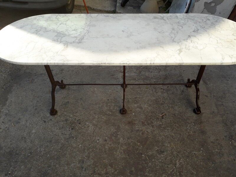Table bistro double ep art deco 1930 cast marble