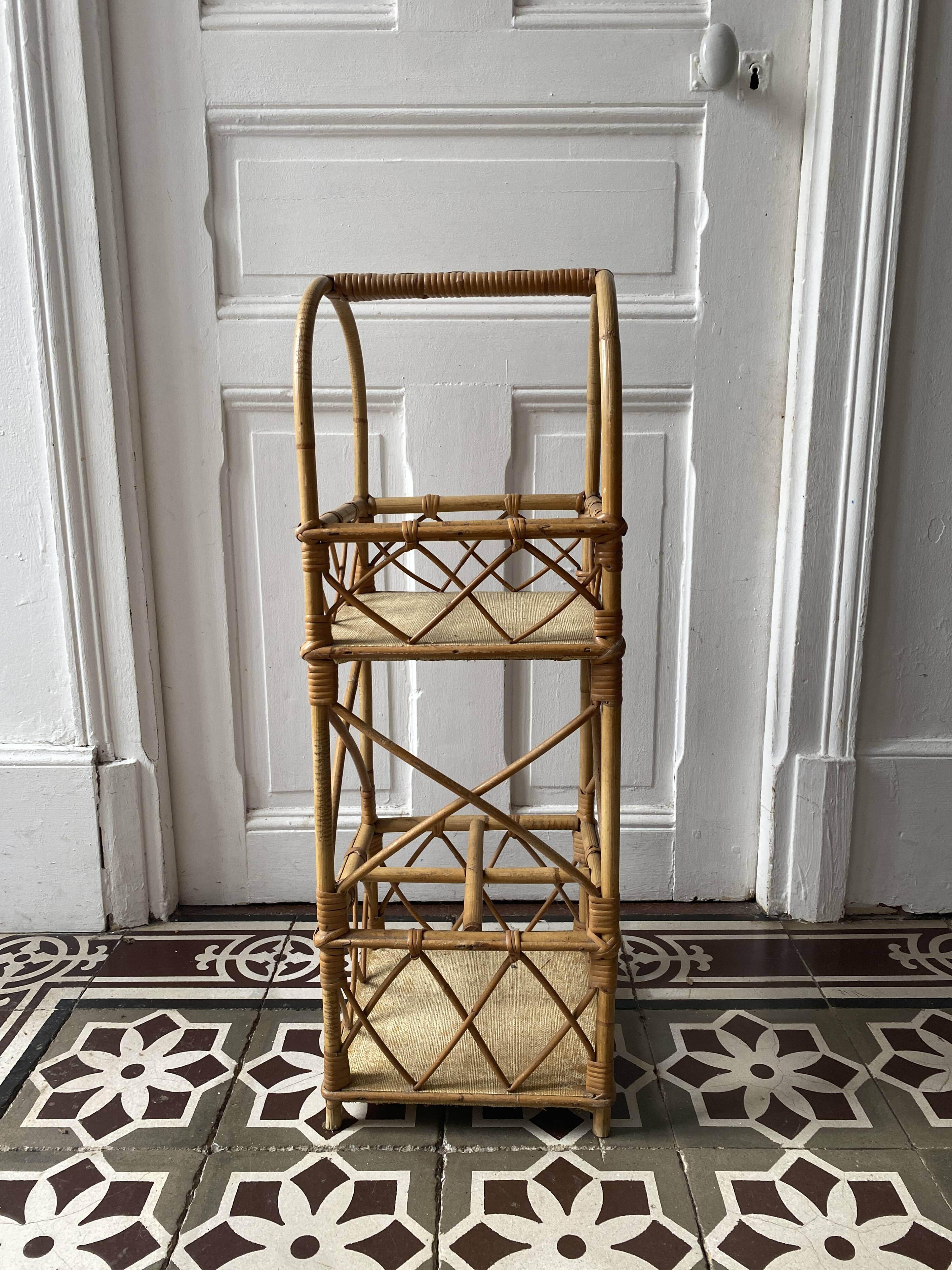 Vintage rattan bar or bottle holder