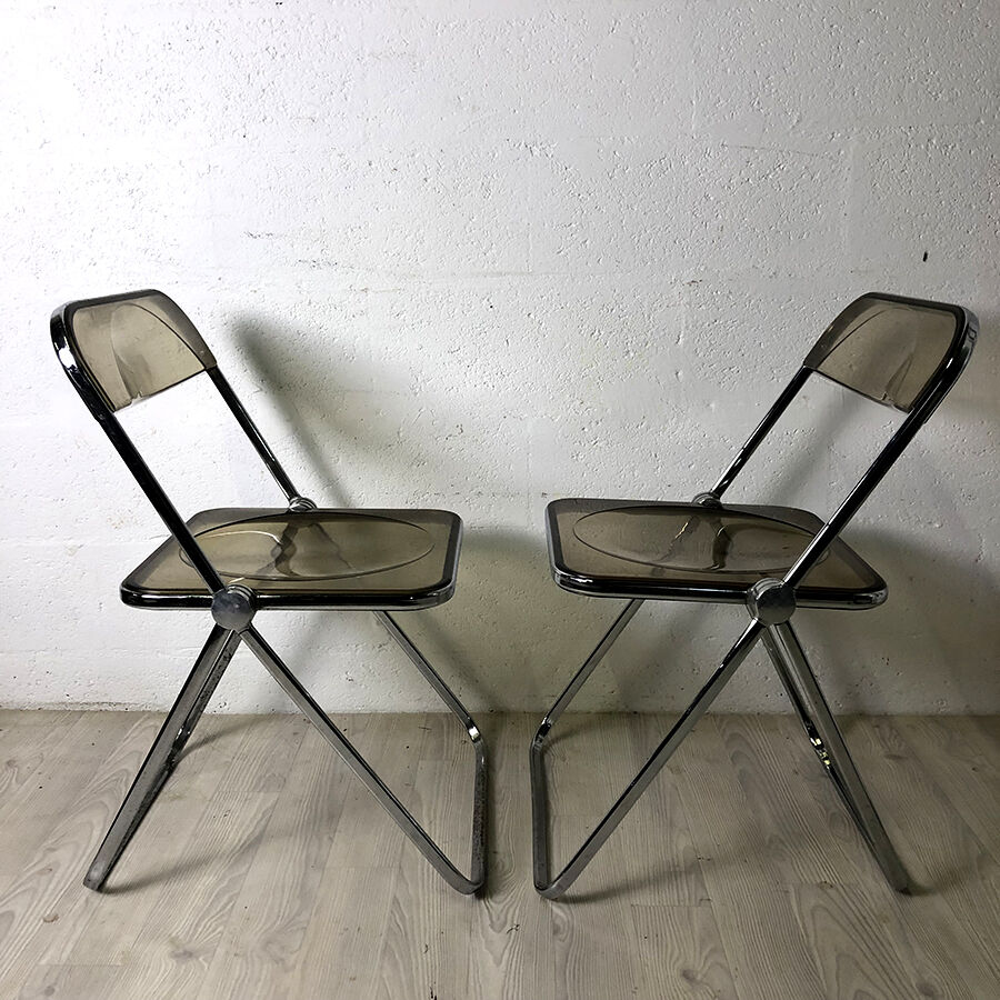 Pair of folding chairs model Plia by Giancarlo Piretti