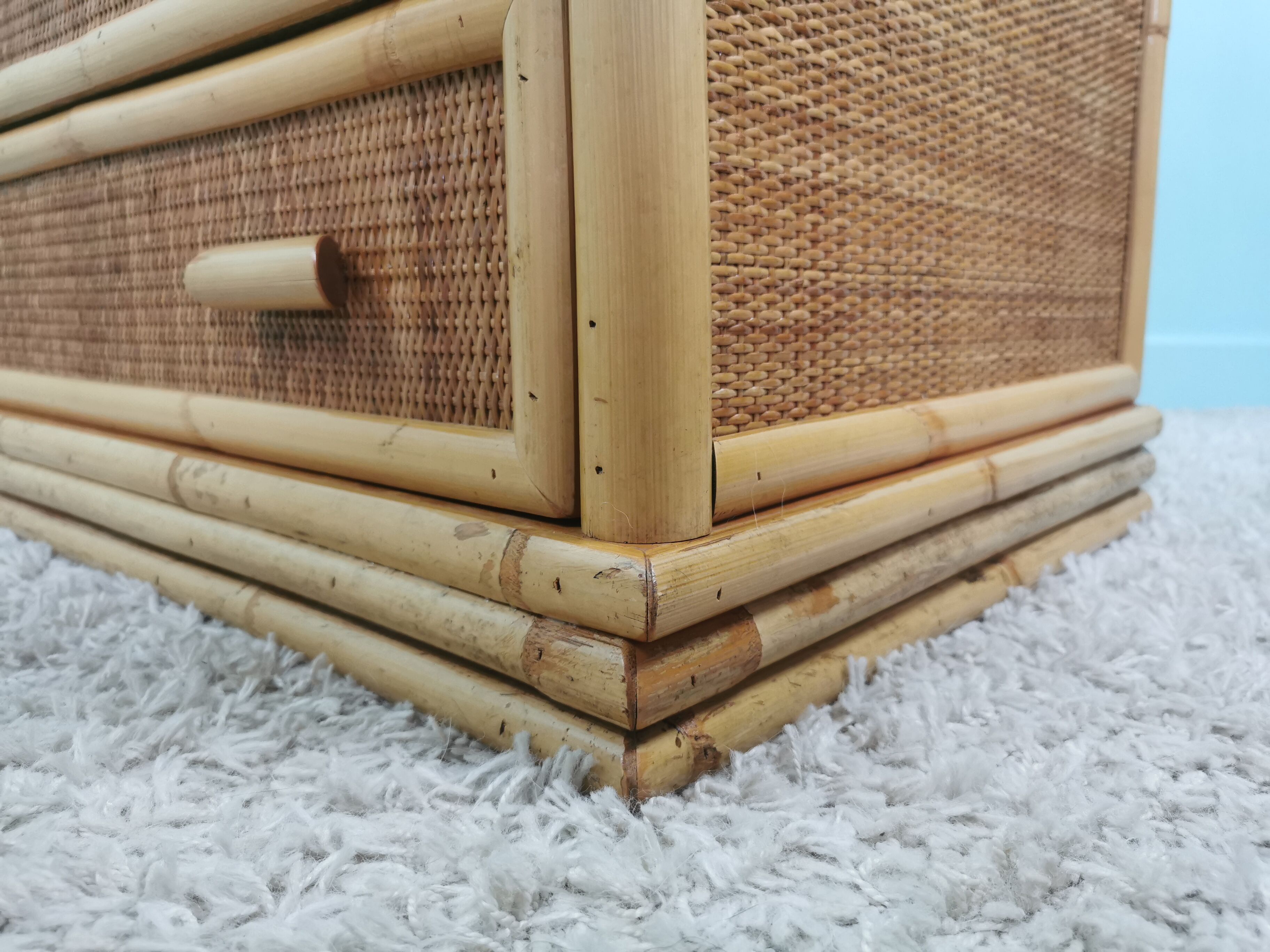 Rattan and bamboo dresser