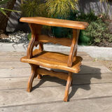 Set of 2 stools carved oak very sturdy top quality