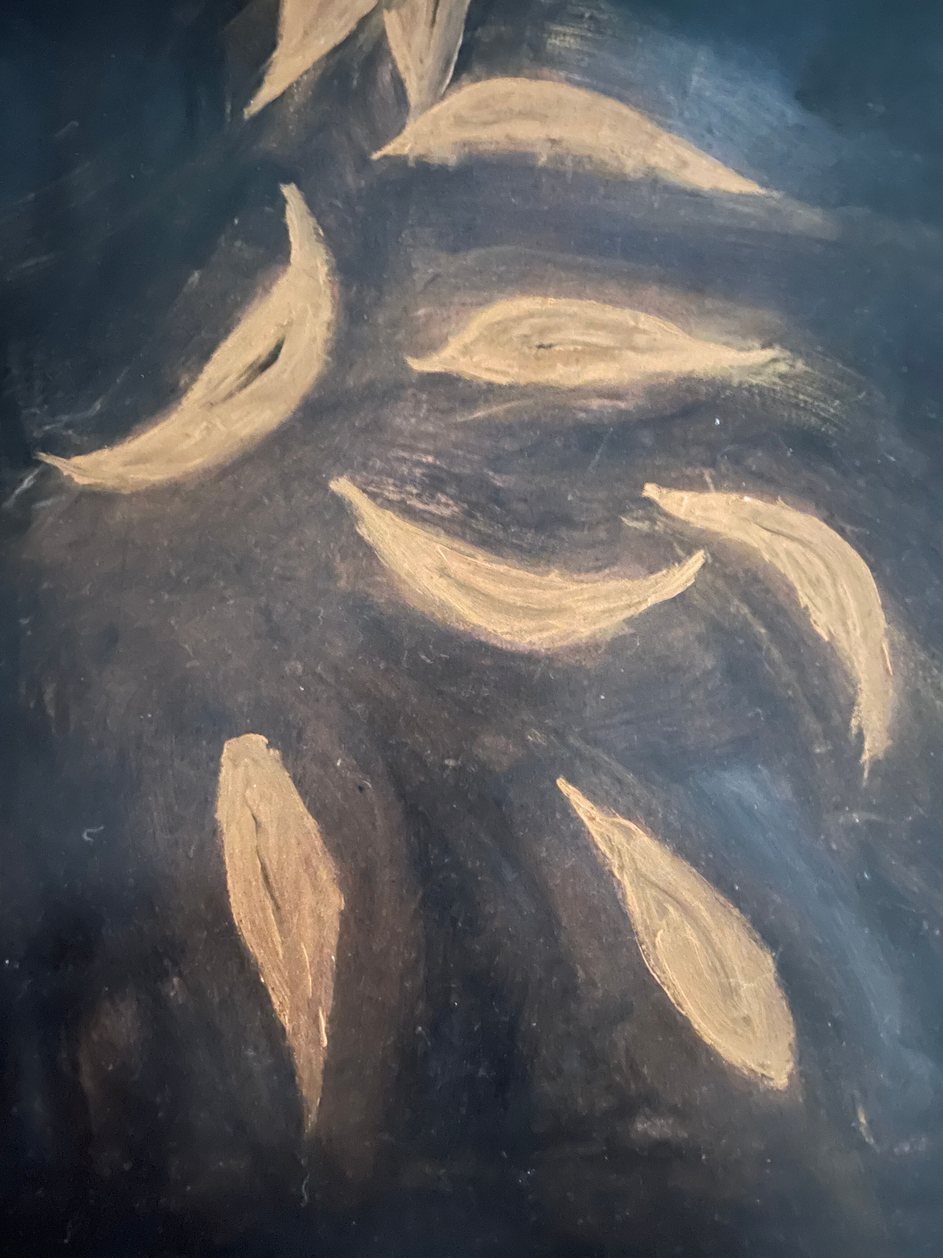 Oil painting on wood signed “golden autumn leaves”