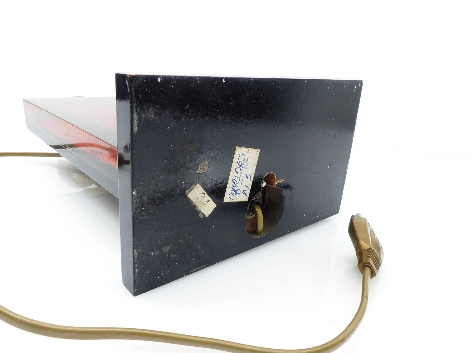 Maison Le Dauphin – “Caraïbes” lamp with gorgonia inclusion 1970-1980