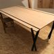Multiline beech design table and matte black steel