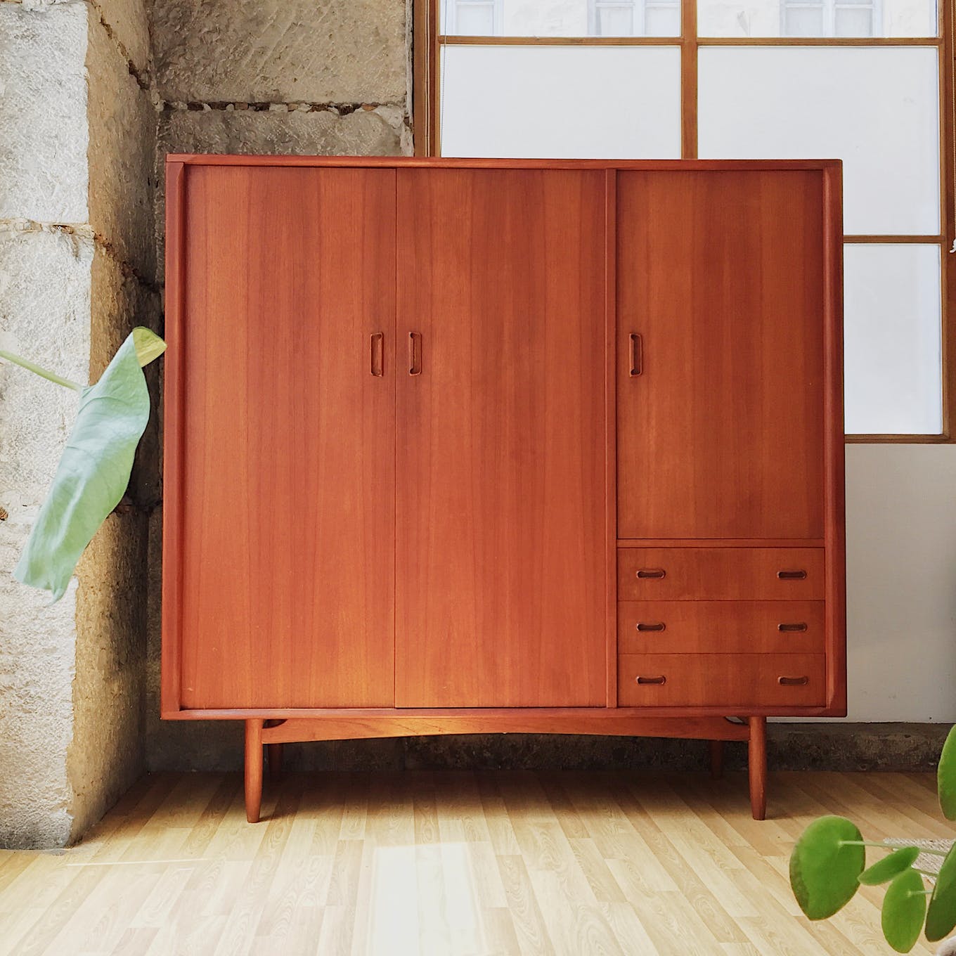 Scandinavian wardrobe in teak