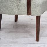 1960s, Danish armchair, original light grey furniture wool, teak wood.