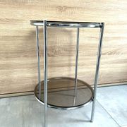Round console 1970 chrome tube and smoked glass perfect condition