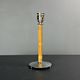 Set of 2 pencil reed rattan bamboo and chrome table lamps, 1980s