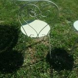 Green wrought iron garden furniture