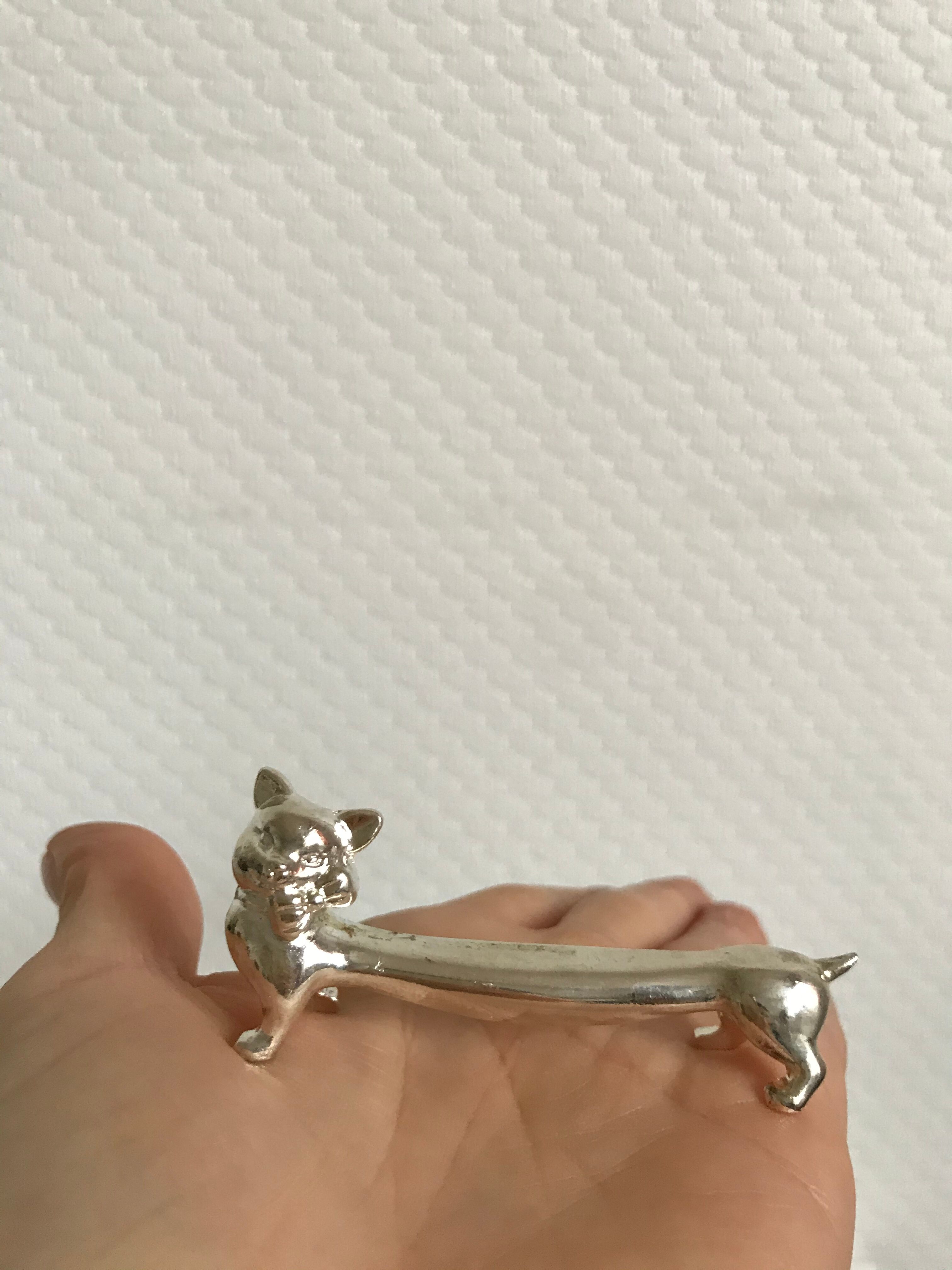 Silver metal knife holder