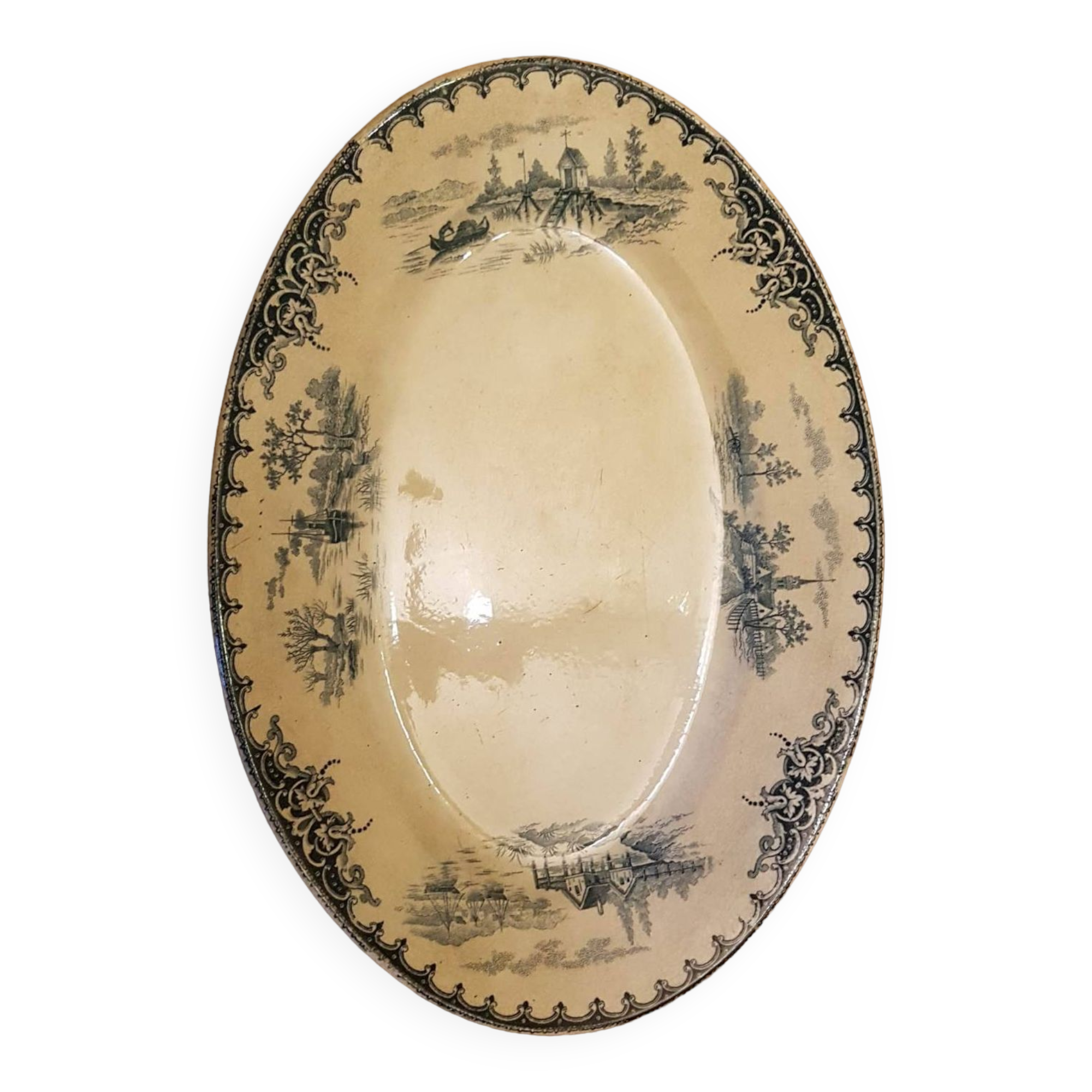 Oval dish in Iron Earth Emile Bourgeois