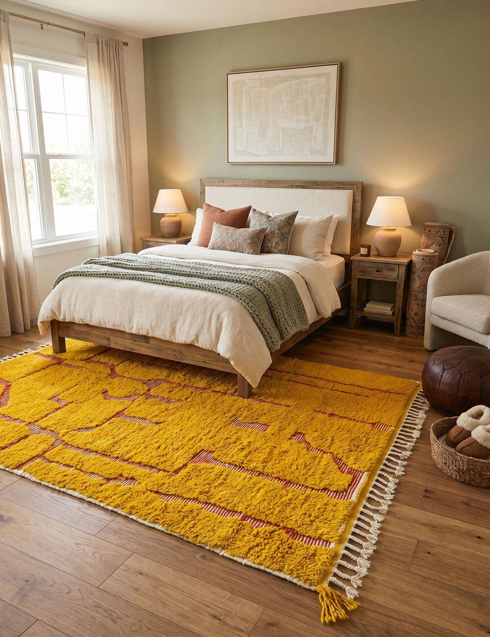 Berber Carpet Mustard - 273 x 190 cm