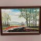 Mid-Century Oil on Panel “Water Canal” by He 84, Signed & Framed 33x23 cm