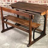 School desk in oak and iron frame 1930s