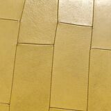 Pouf, cubic synthetic leather stool