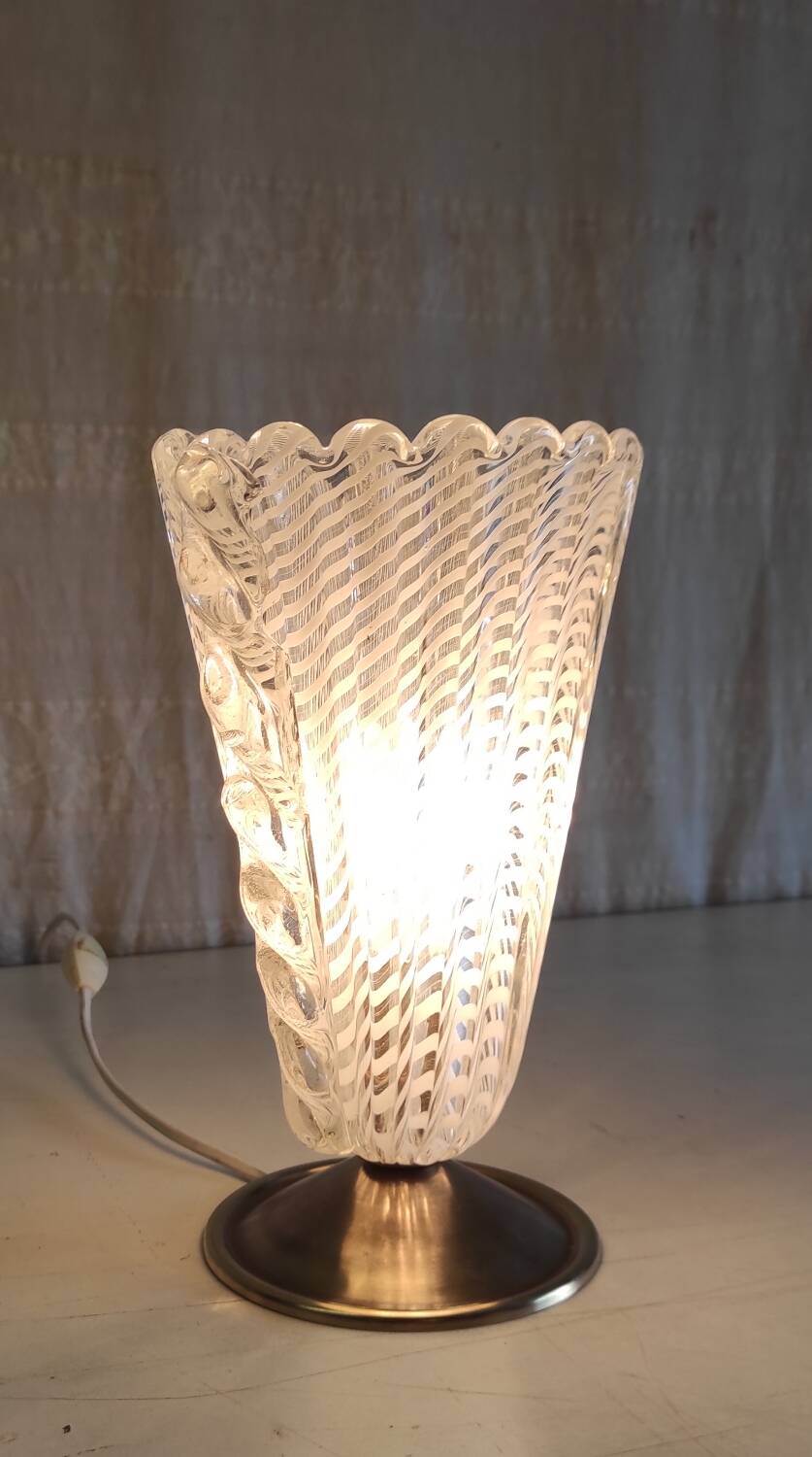 Table lamp with Murano glass shade - mid 20th century