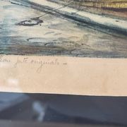 Original etching – View of Paris and Notre-Dame