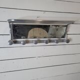 Swivel aluminum mirror wall coat rack from the 60s