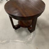 Table basse ronde en guéridon et acajou