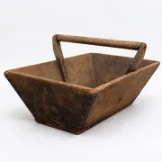 Old weathered wooden harvest basket – Folk art