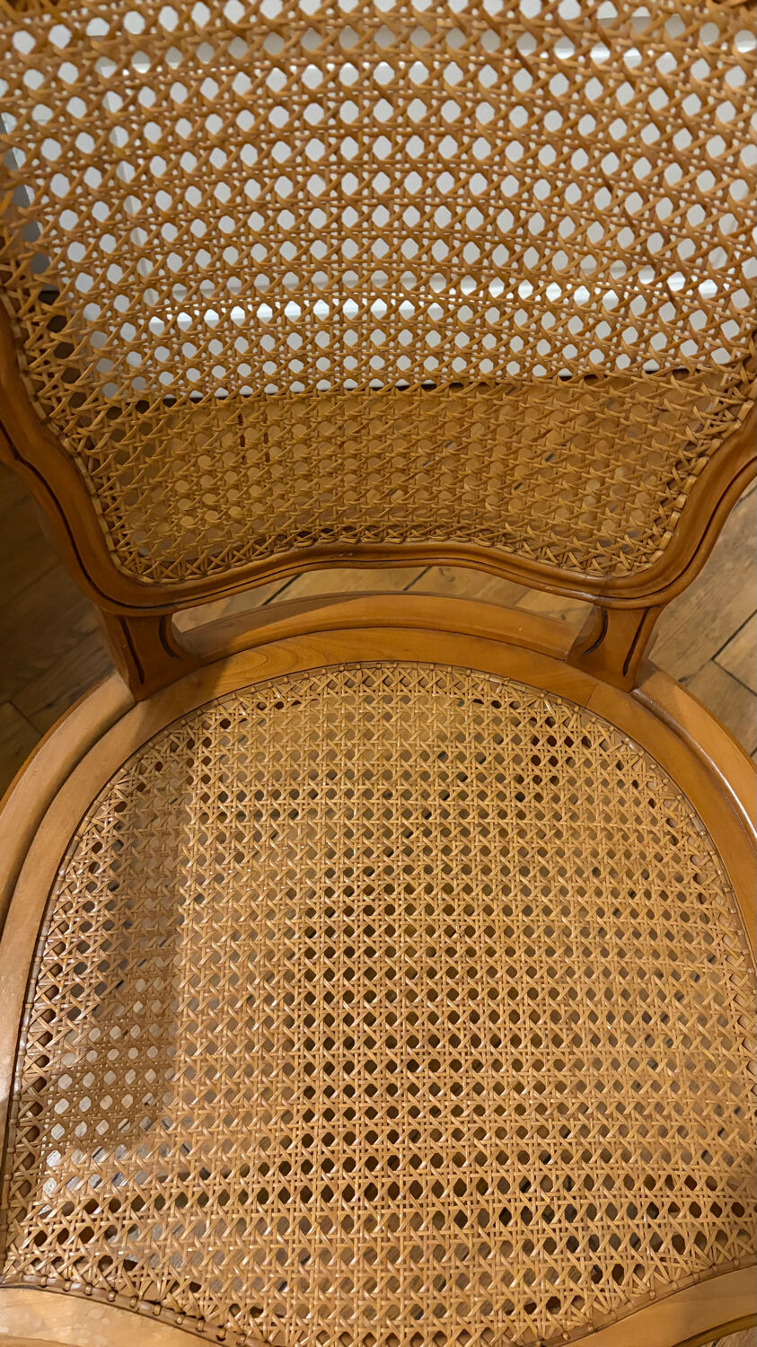 Caned cabriolet armchair – Classic chic style