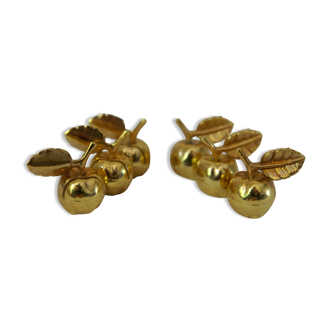 6 metal golden metal vintage apple