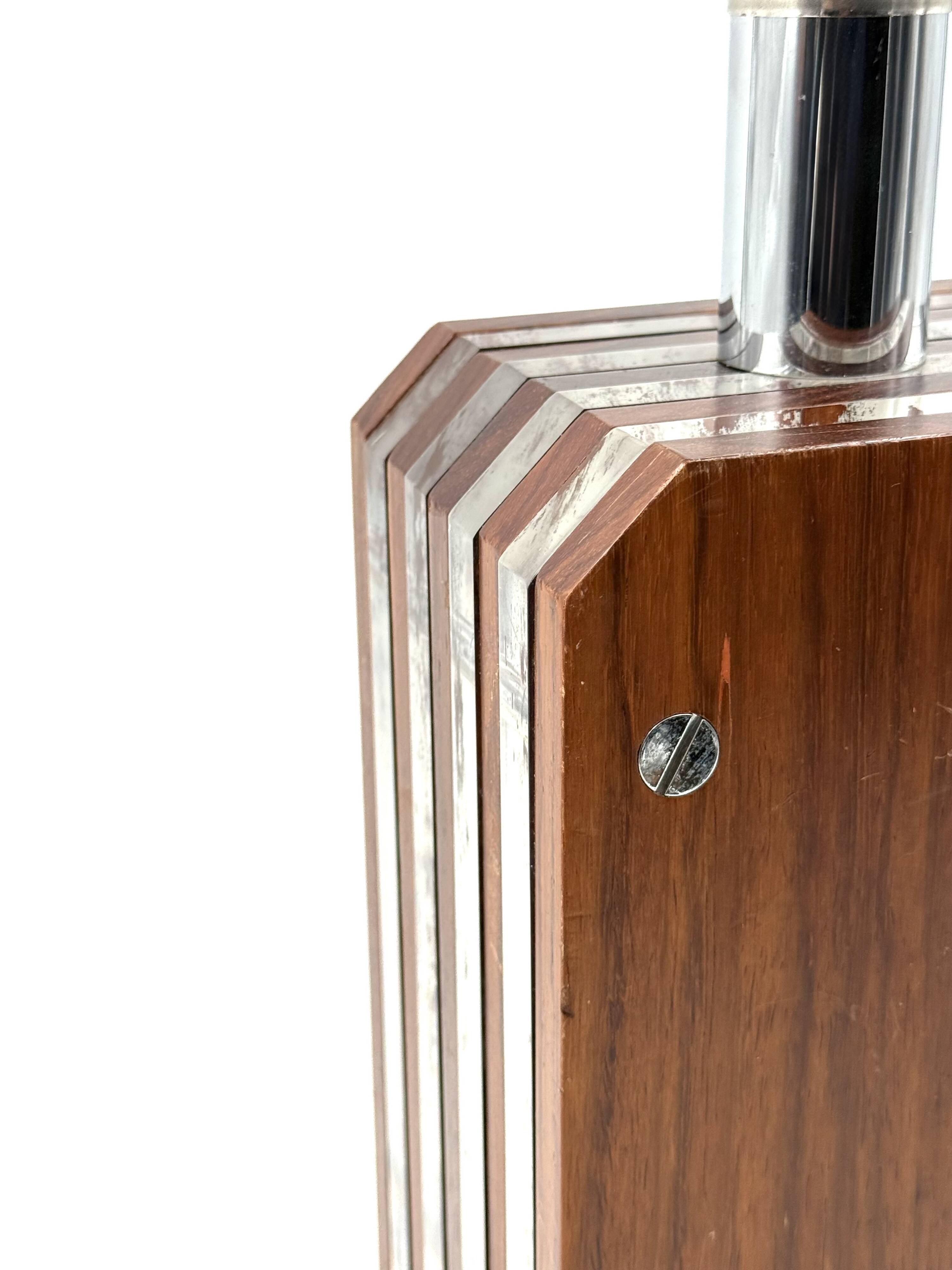 Hollywood regency wood and lucite table lamp base, Italy, 1970s