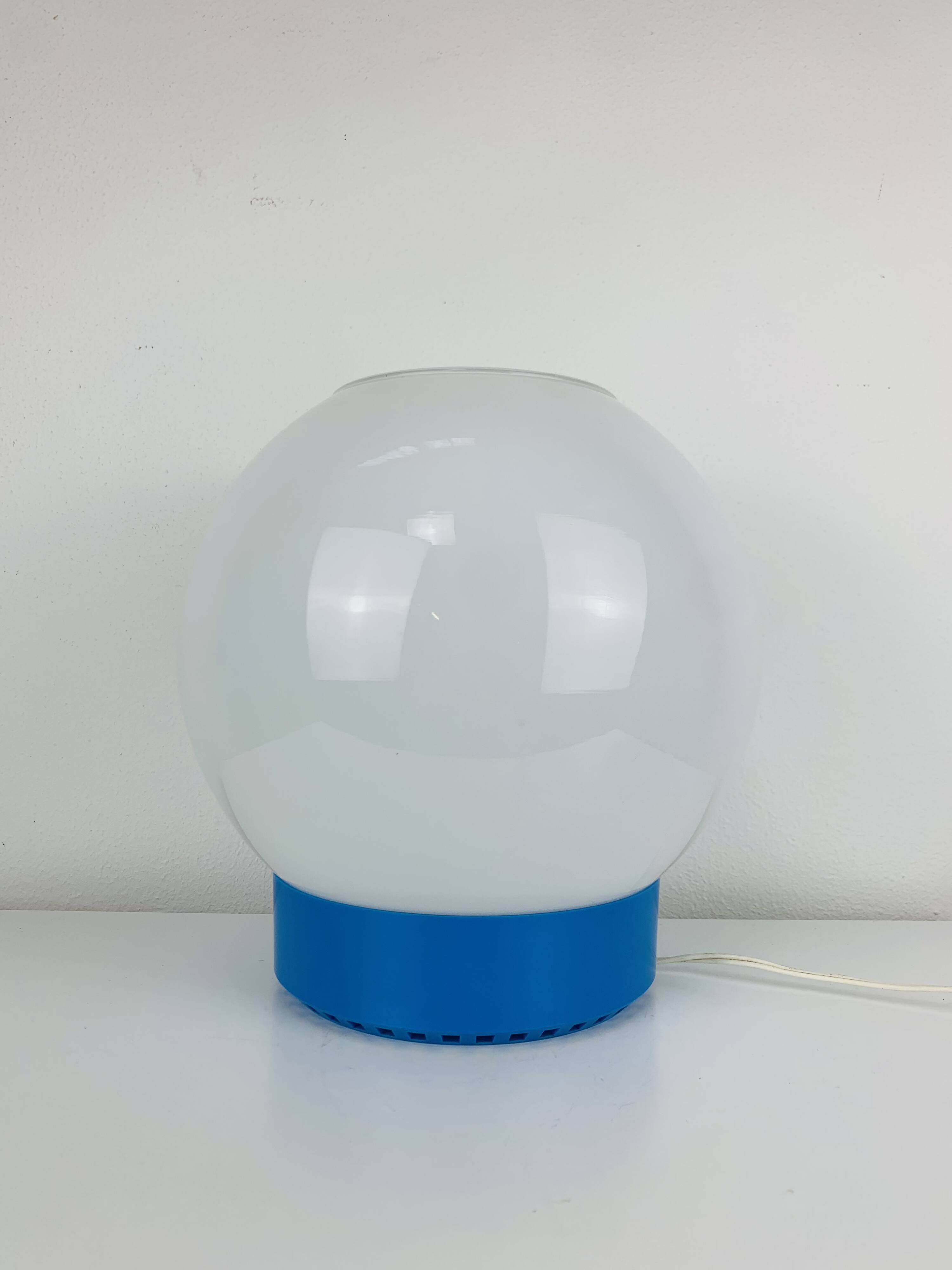XL opaline ball lamp from the 60s, vintage
