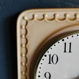 Vintage ceramic clock square silent wall clock "Quarz caramel"