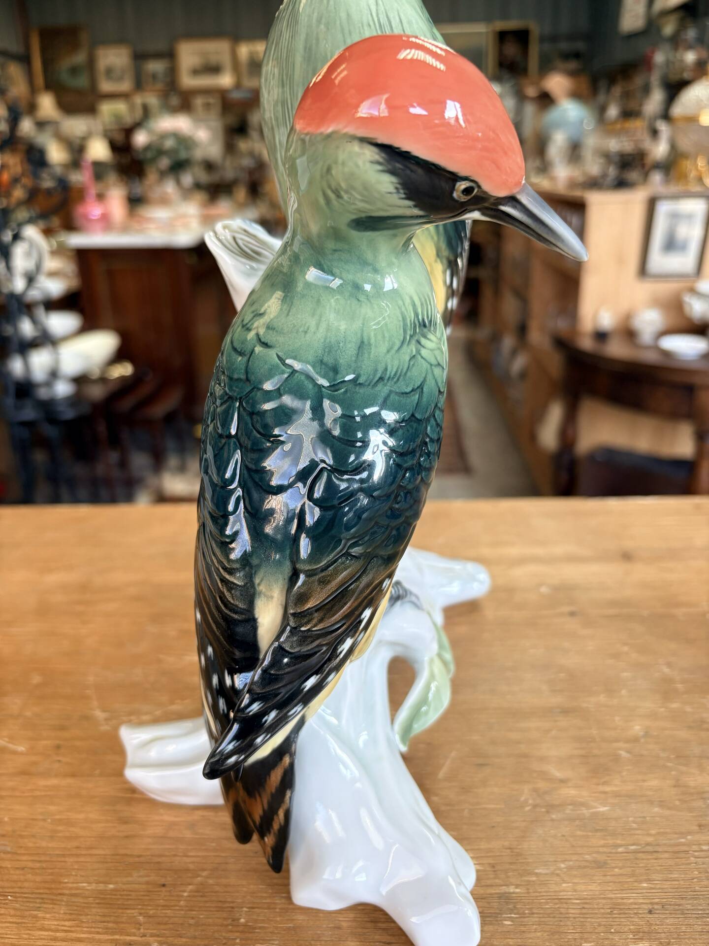 Pair of green porcelain birds by Karl Ens – Germany, 20th century