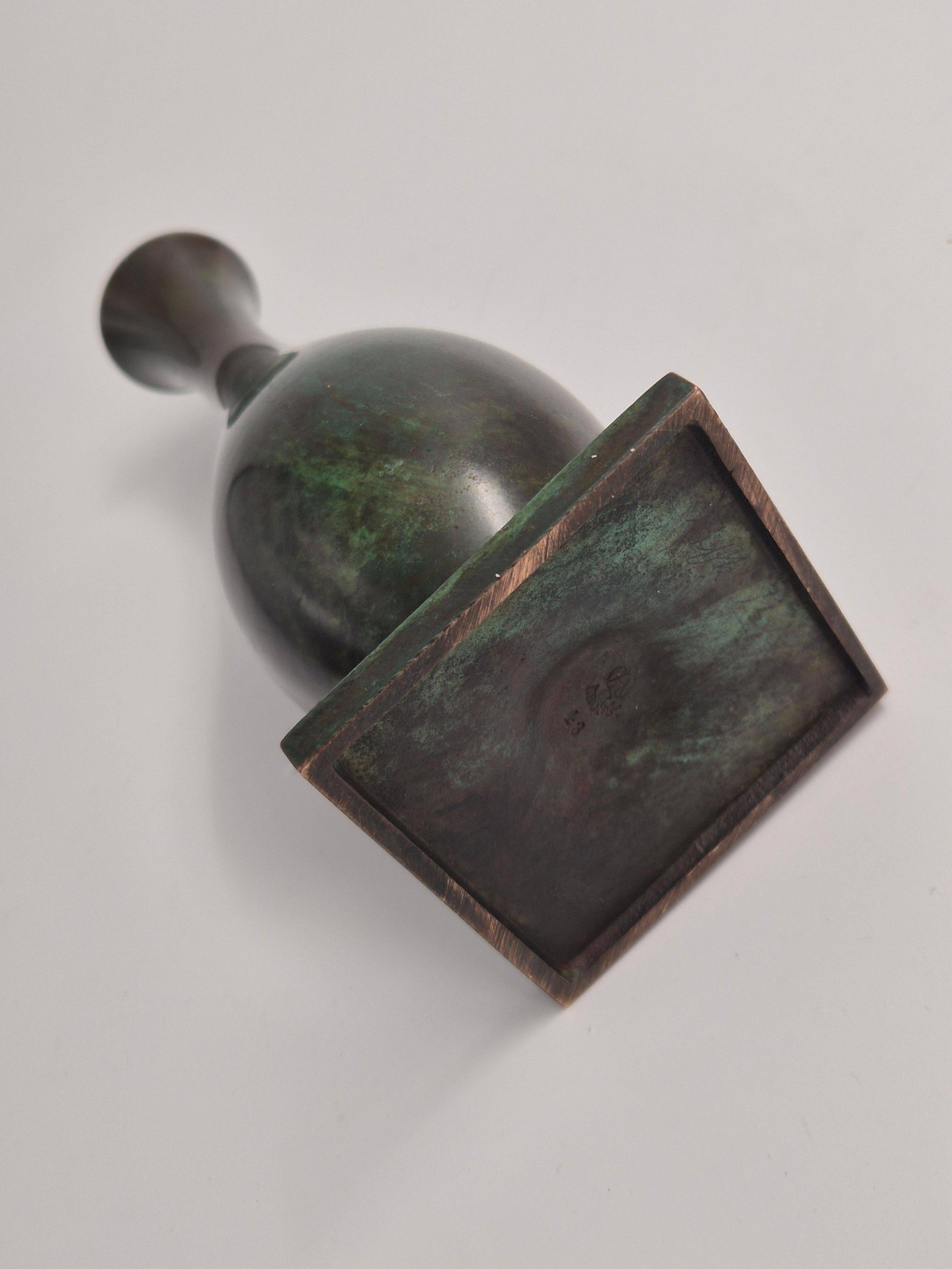 Jacob Ängman for GAB, solid bronze vase, Swedish grace / Art Deco