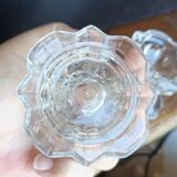 Pair of VMC candle holders in thick glass - Reims