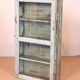 Old wall showcase in original white-blue patina Burmese teak