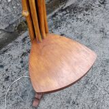 Brutalist floor lamp in solid wood H160 with tripod base