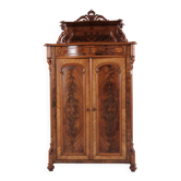 Cabinet – Acajou – Antique – Sculptures – Portes et étagères – Années 1880