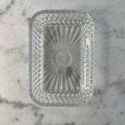 Rectangular cut glass dish 14.5x9.5cm