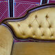 Louis XV style bench upholstered yellow velvet
