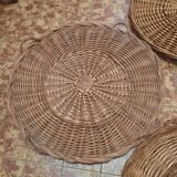 Set of wicker trays