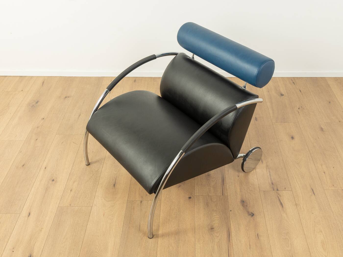 Fauteuil en chrome et cuir Zyklus par Peter Maly pour COR, 1984