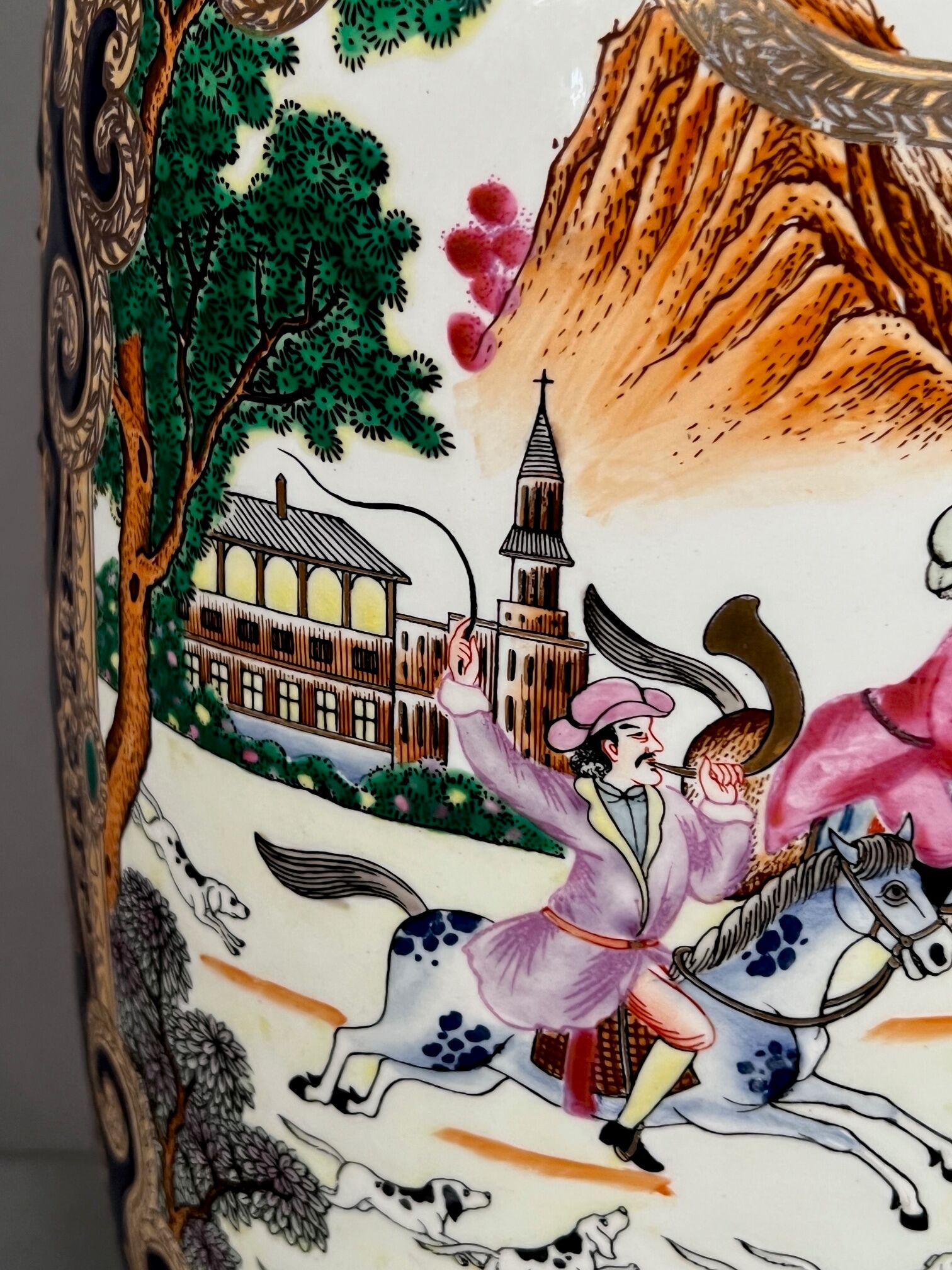 Vase, relief paint, gilding