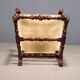 Antique Baroque-style walnut armchair, upholstered, 19th century.