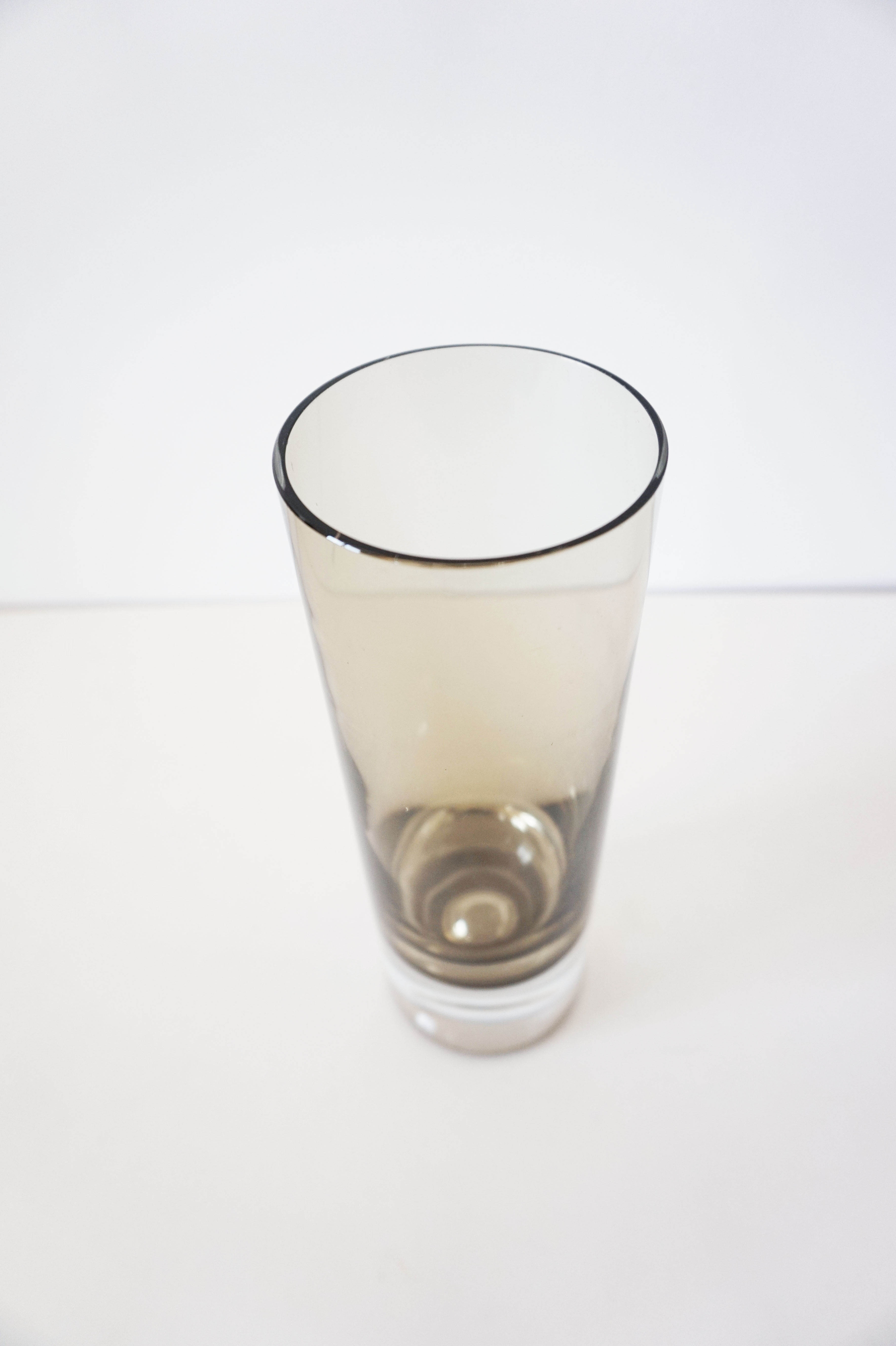 1960 Smoked Glass Roll Vase