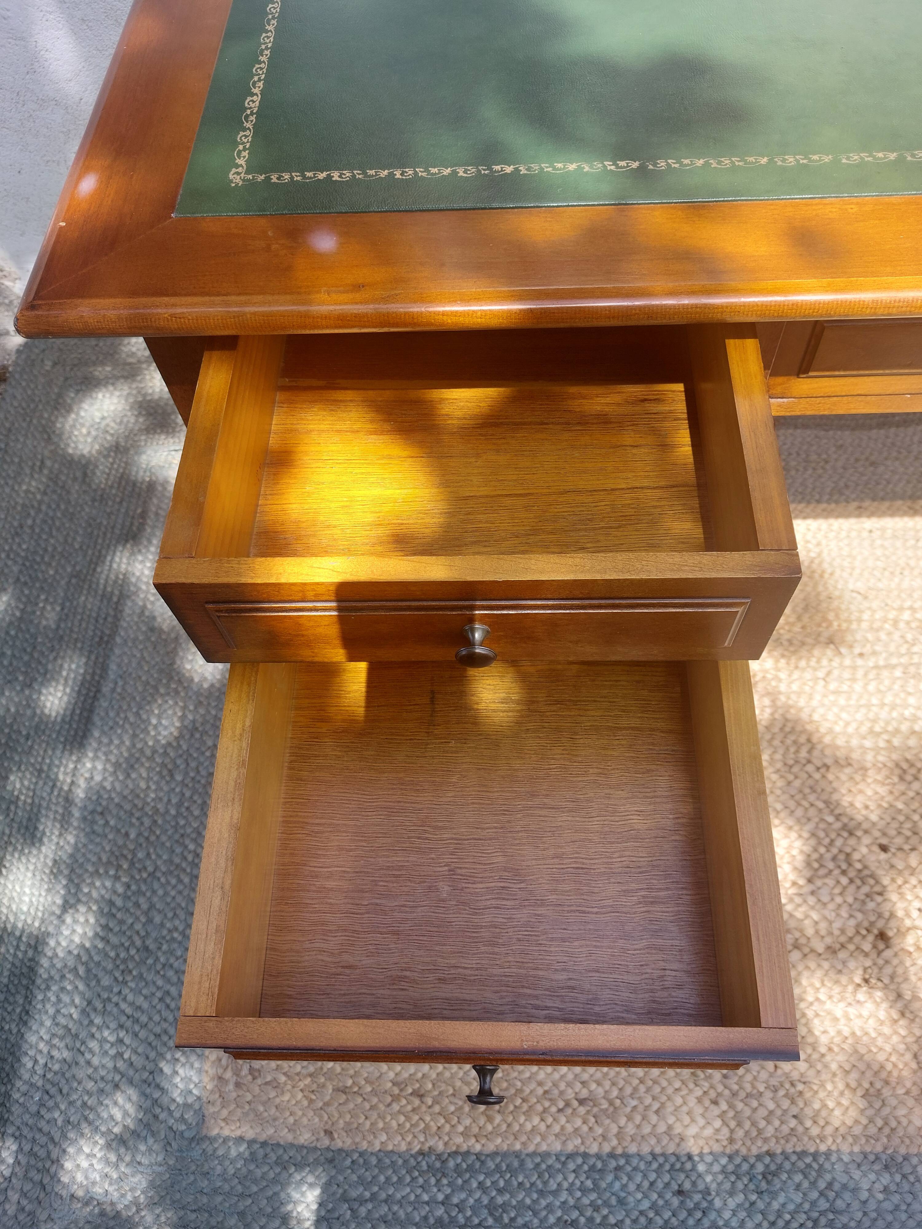 Green leather top desk