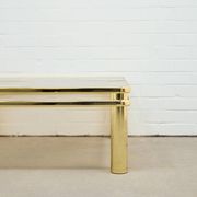 vintage brass coffee table smoked glass