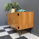 Blond wood low cabinet 1970s