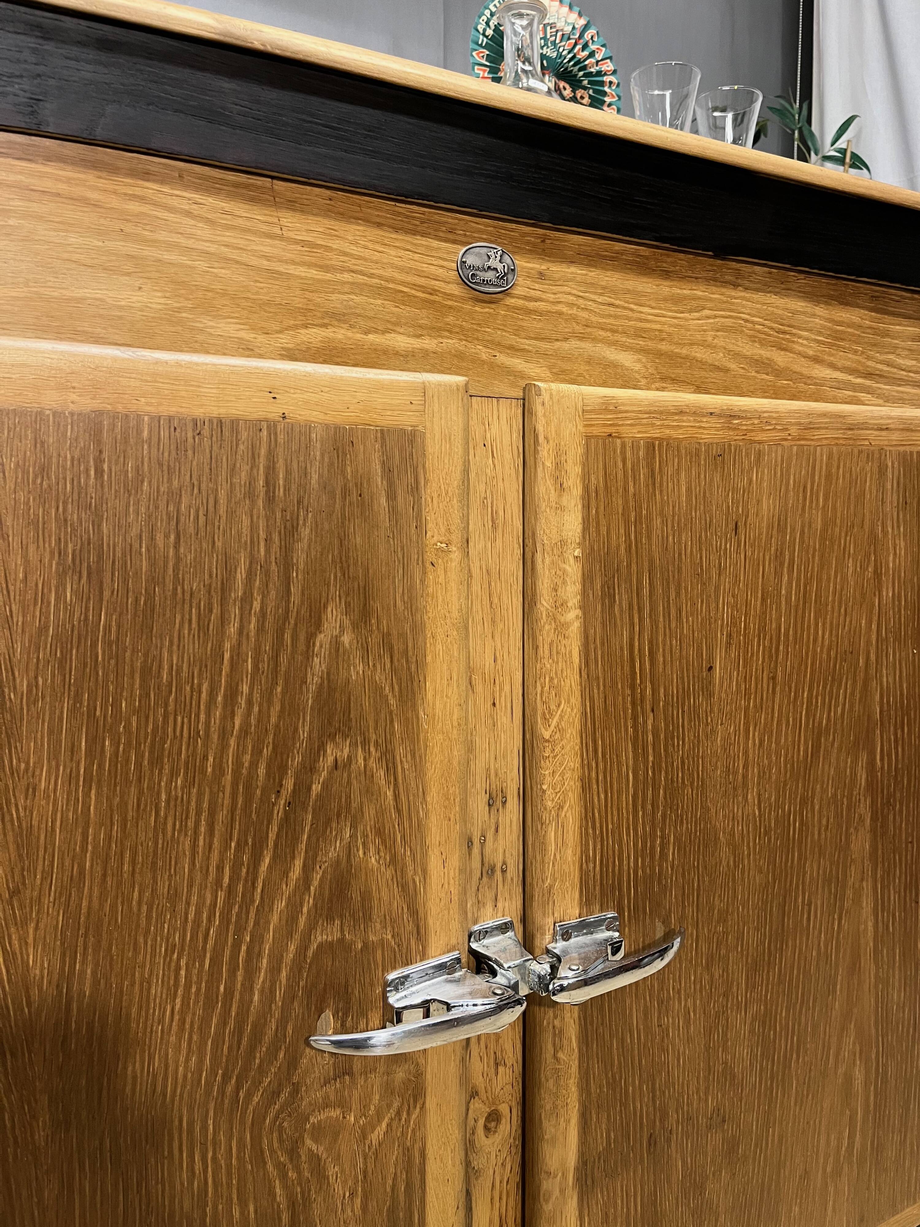 Bar à vin glacière chêne meuble métier comptoir bistrot